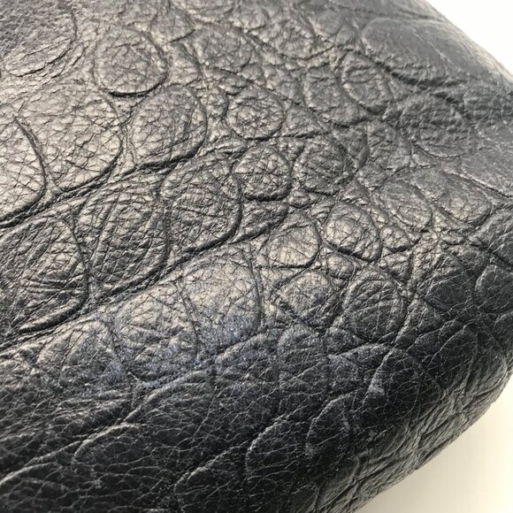 Luri Navy Genuine Embossed Leather Convertible Crossbody Bag - Picture 10 of 12